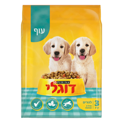 דוגלי ג'וניור מזון יבש ומלא לגור כלבים – עוף